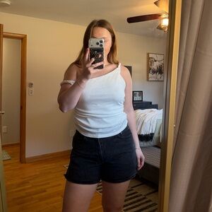 Princess Polly White Asymmetrical Tank